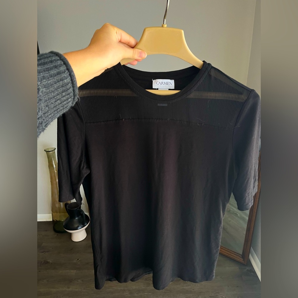 Black Carmen Marc Valvo Top